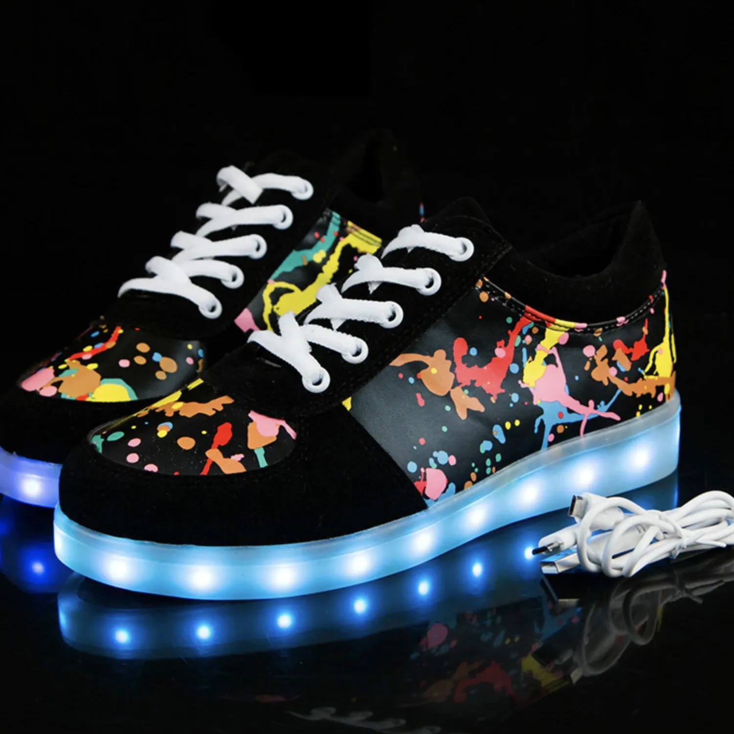 Led Shoes Graffiti Perfect Design  | Dancing Led Light Shoes  | Kids Led Light Shoes  | Led Light Shoes For Women