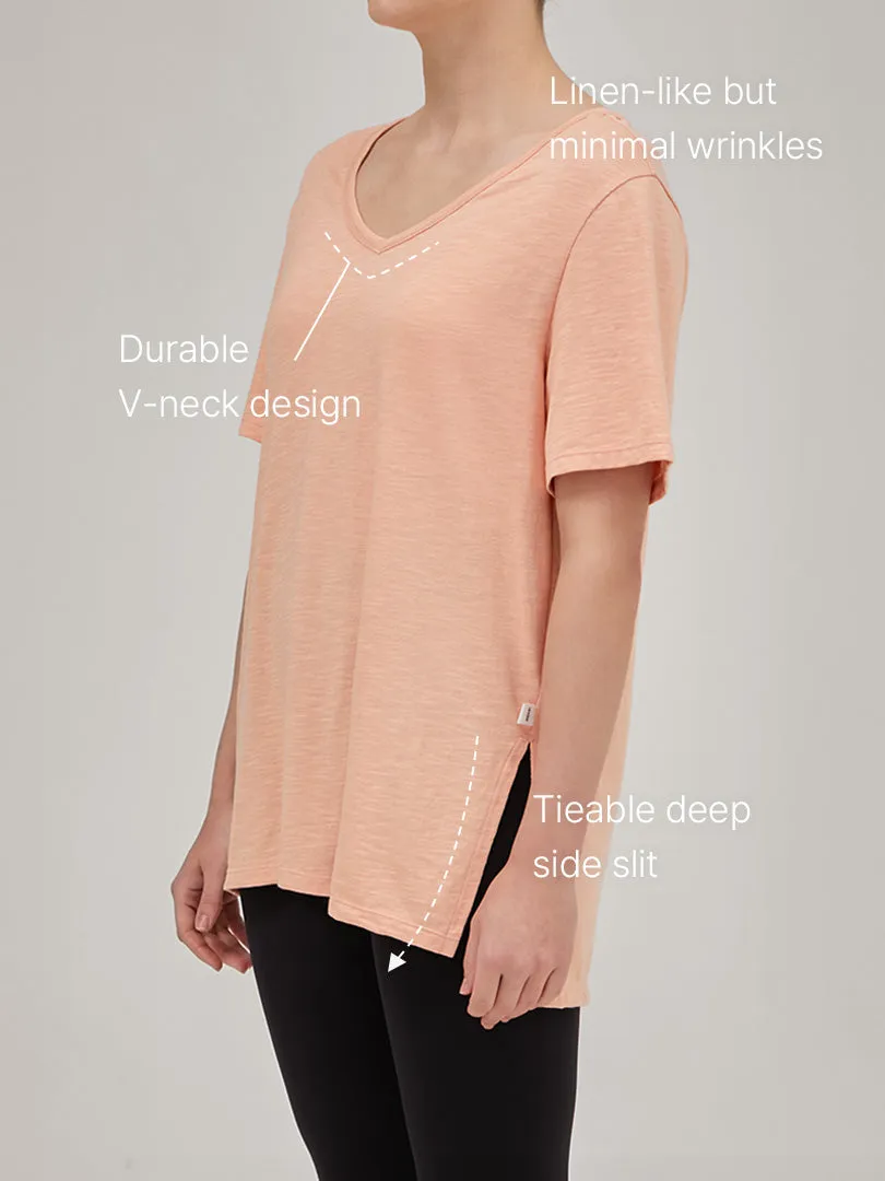 Linen-Like Short Sleeve