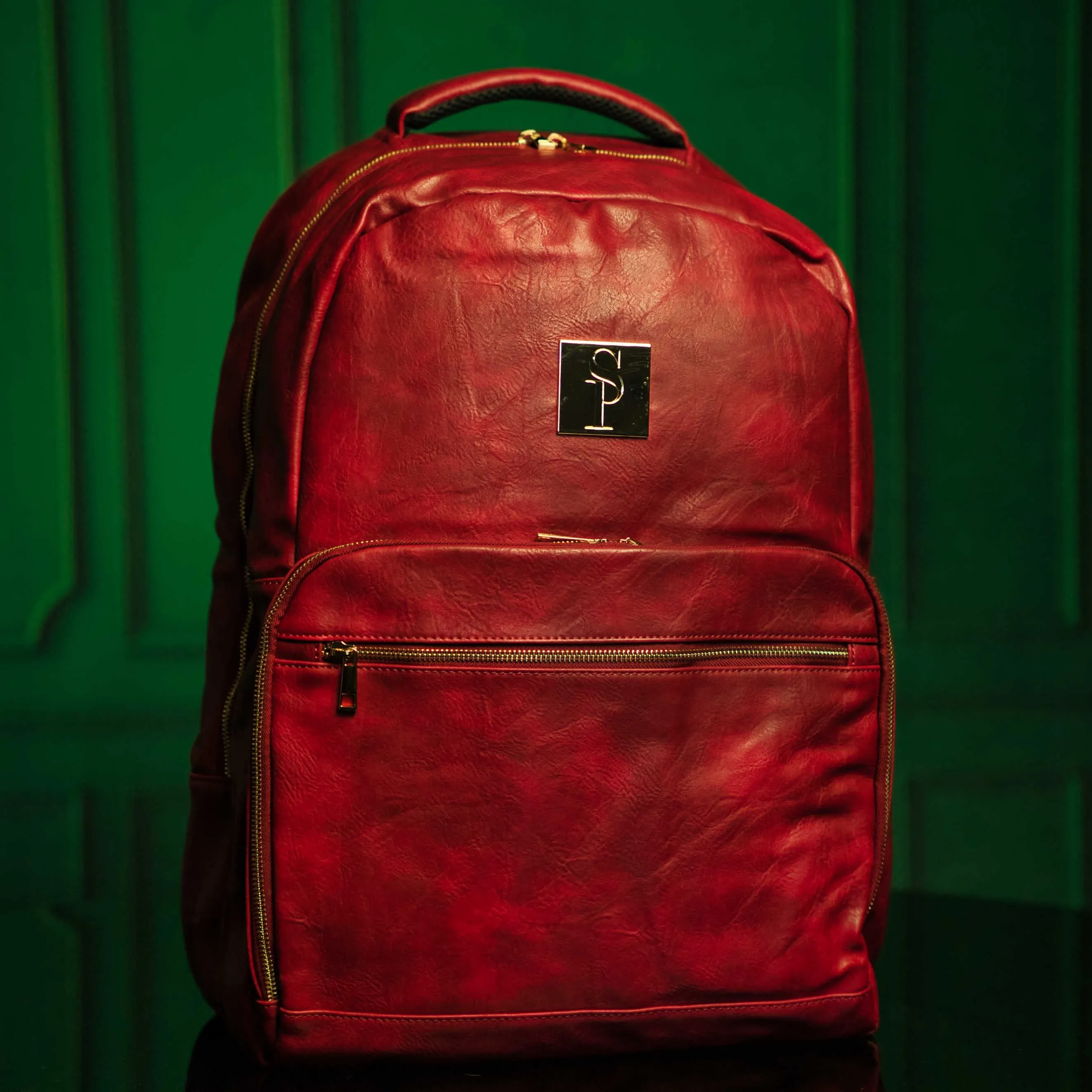 Maroon Tumbled Leather Commuter Bag