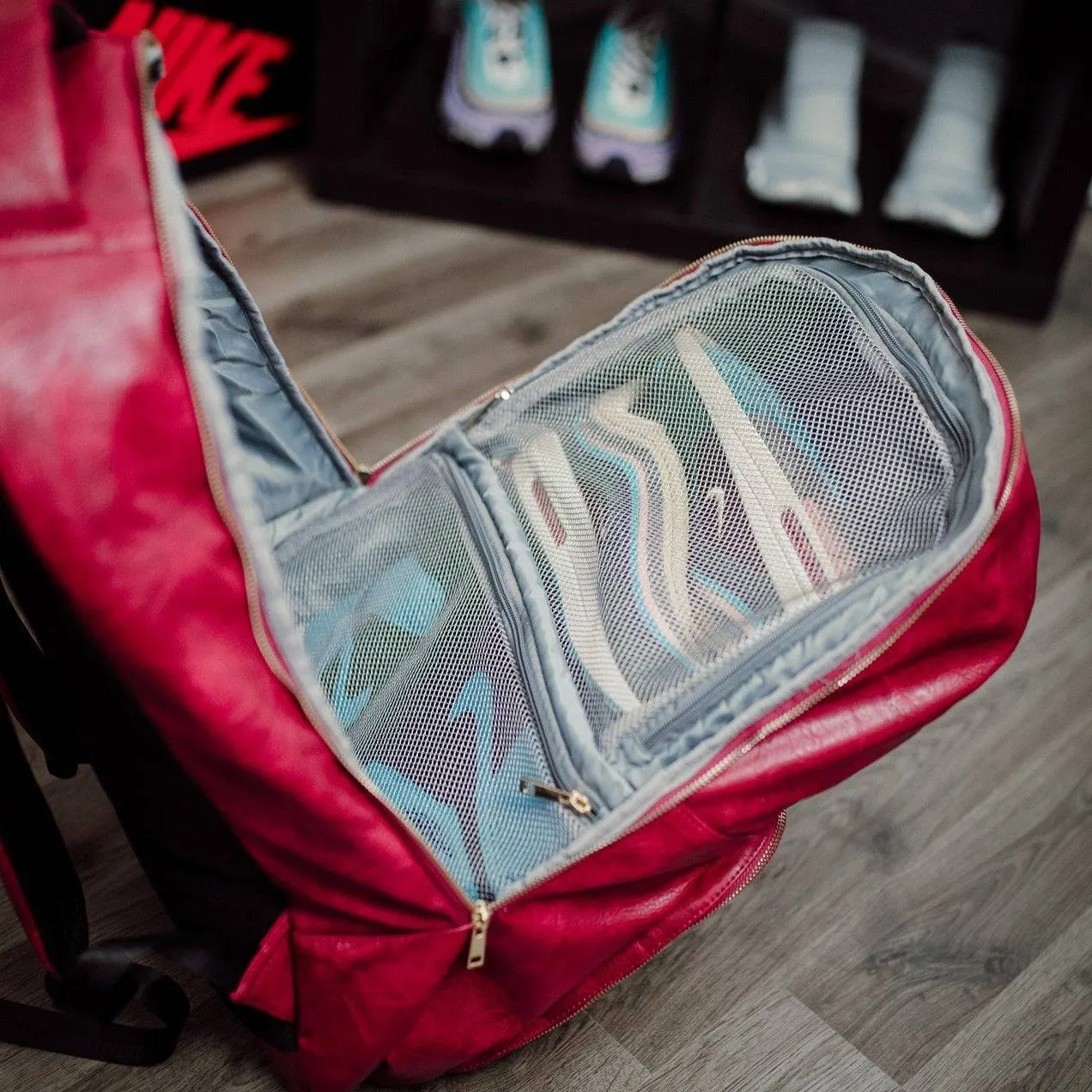 Maroon Tumbled Leather Commuter Bag