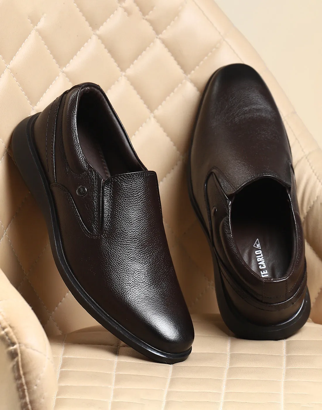 Men Brown Genuine Leather Slip on Shoes