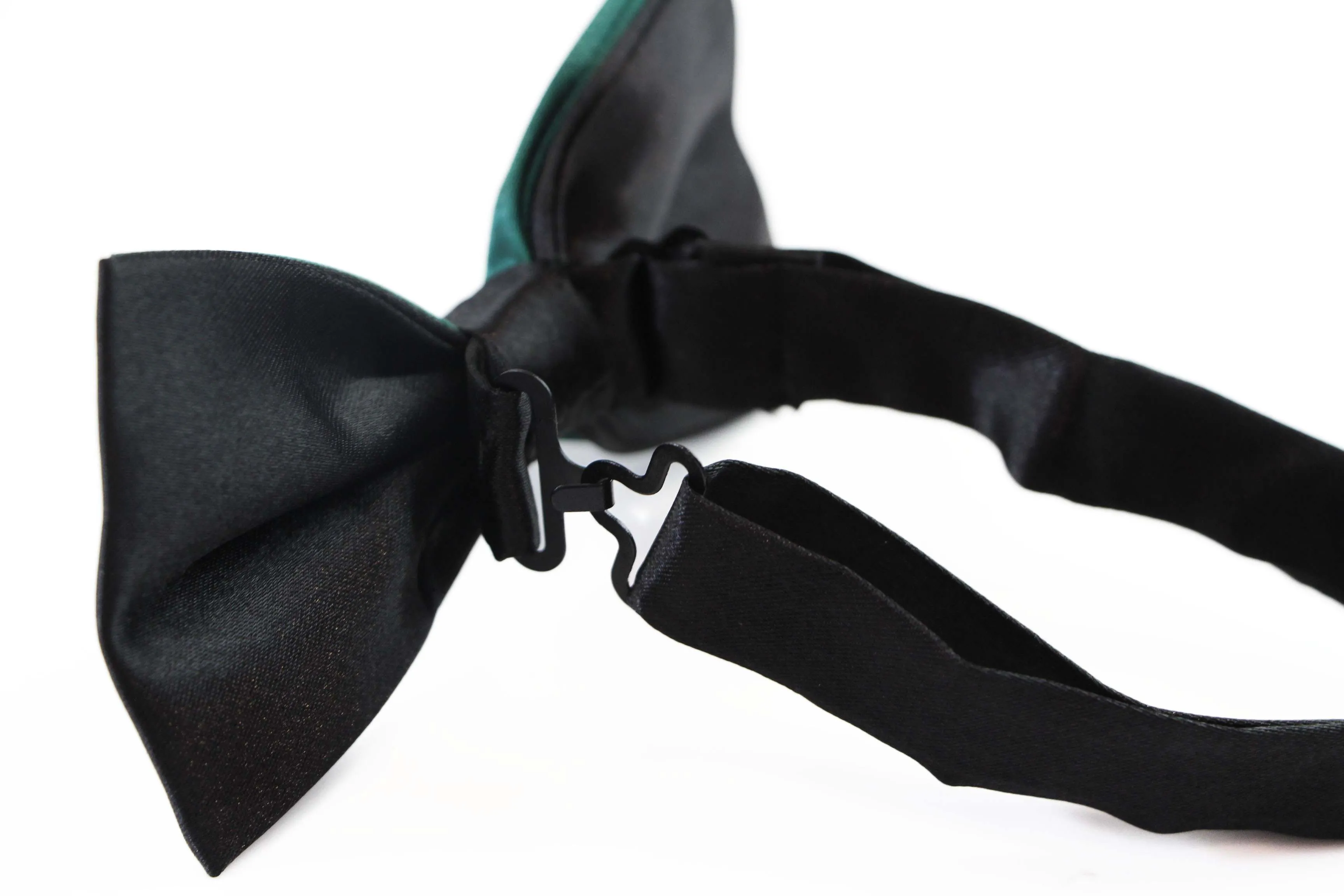 Mens Bottle Green Two Tone Layered Bow Tie