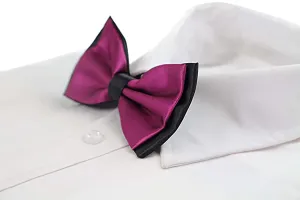 Mens Burgundy Two Tone Layered Bow Tie