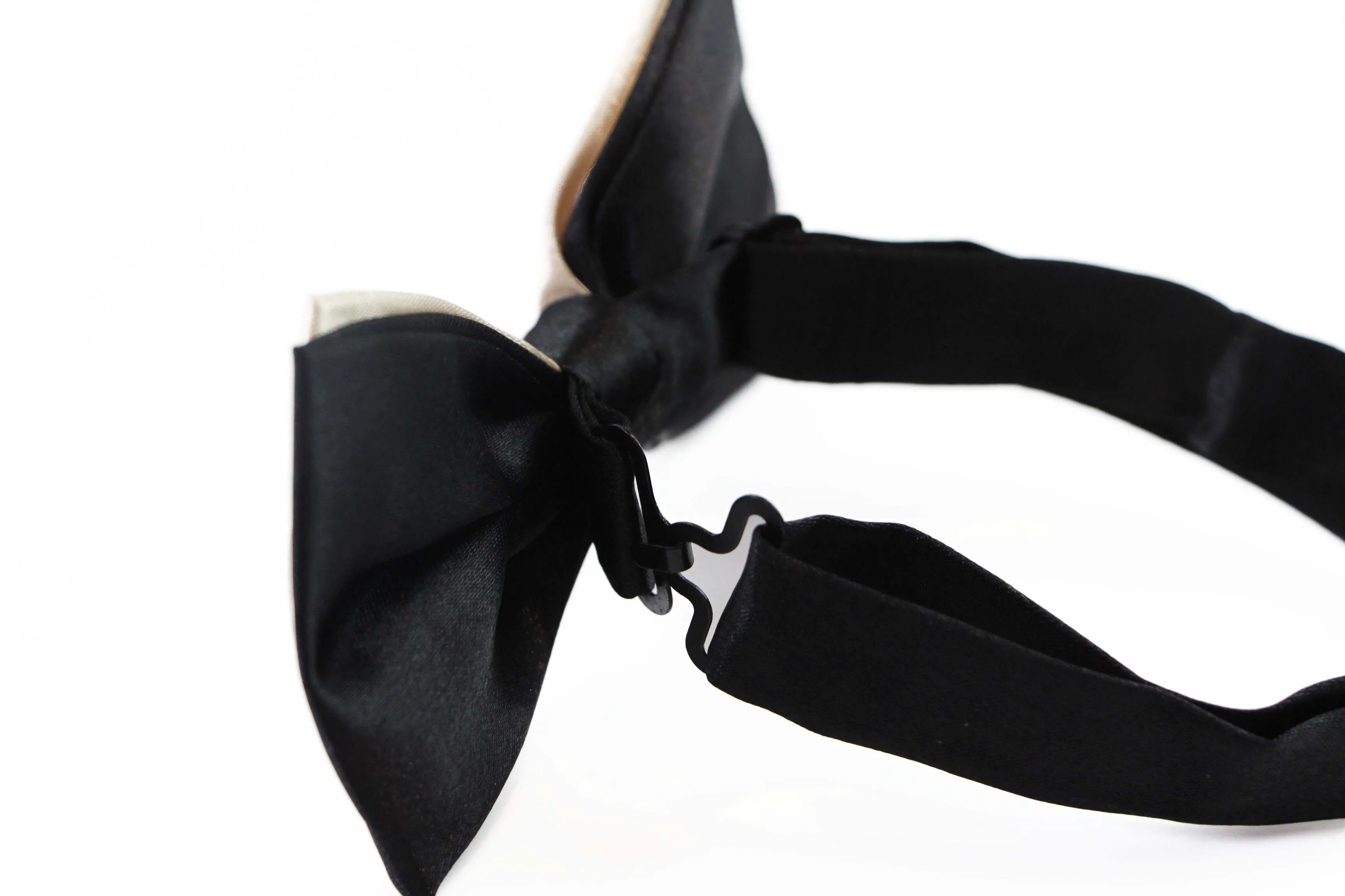 Mens Champagne Two Tone Layered Bow Tie