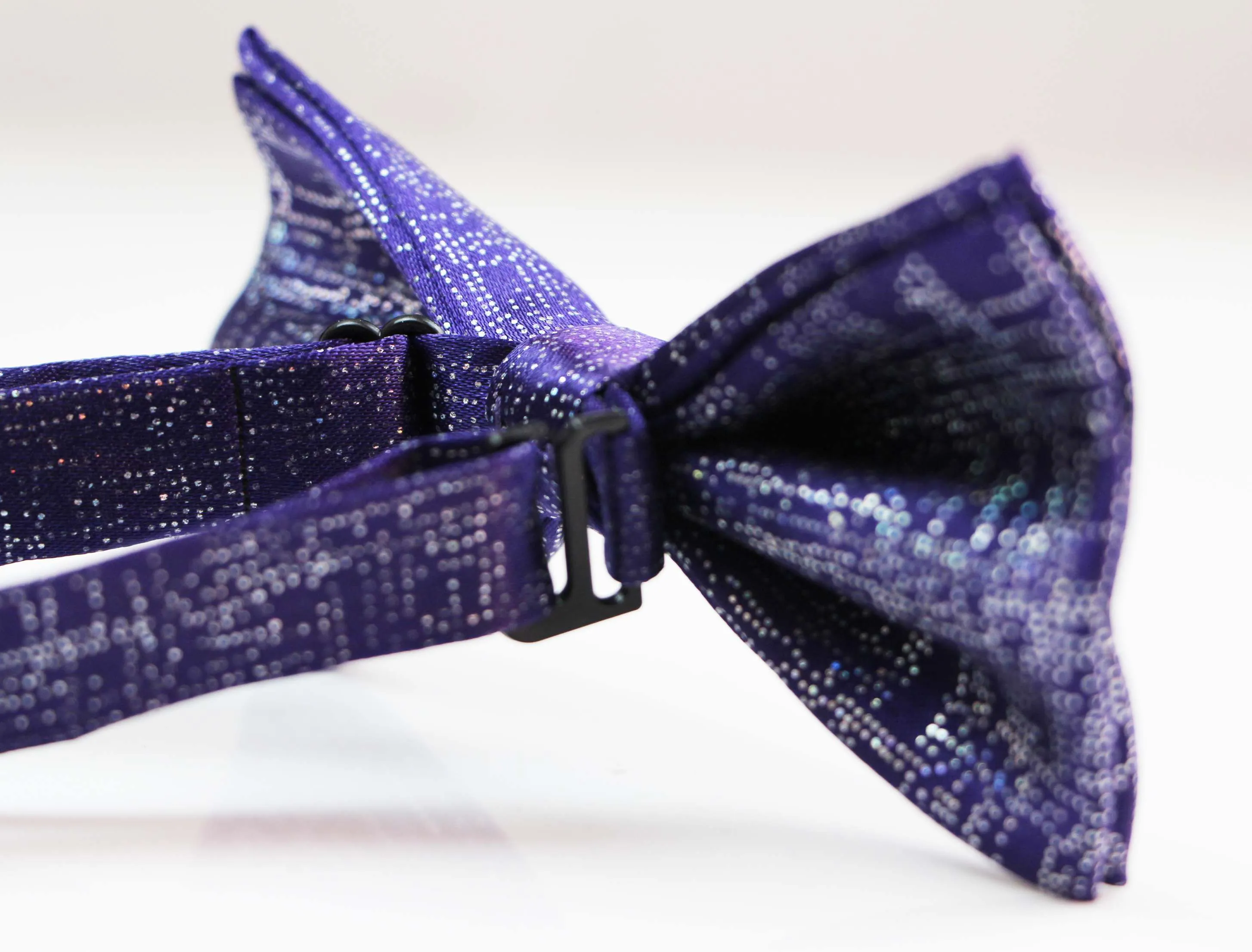 Mens Dark Purple Sparkly Glitter Patterned Bow Tie