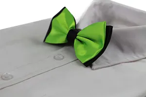 Mens Fluro Green Two Tone Layered Bow Tie