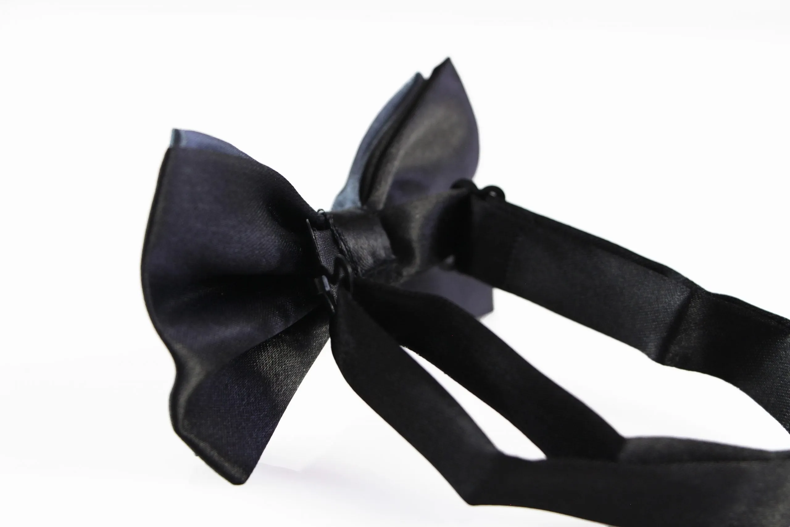 Mens Gunmetal Tow Tone Layered Bow Tie