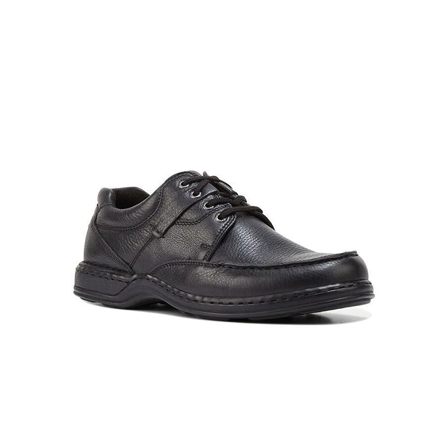 Mens Hush Puppies Randall 2 Black Leather Lace Up Work Formal Shoes