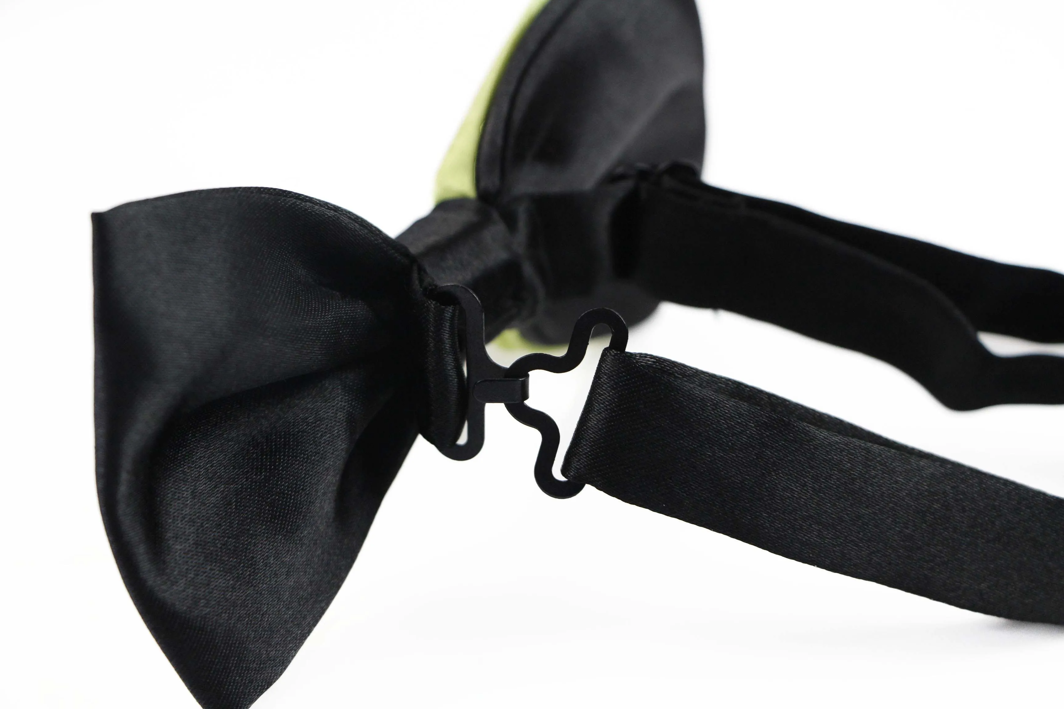 Mens Lime Two Tone Layered Bow Tie