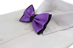 Mens Purple Two Tone Layered Bow Tie