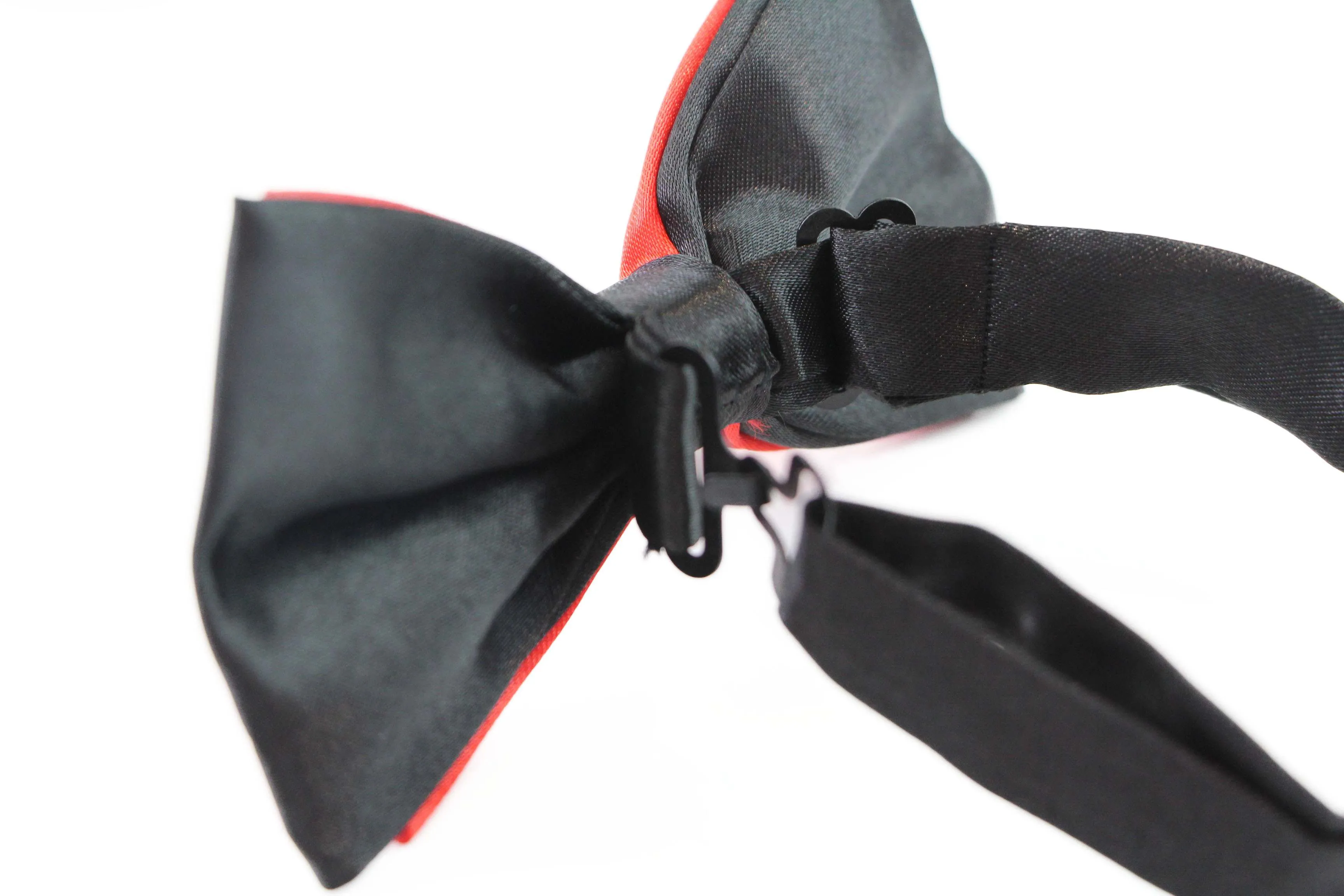 Mens Red Orange Two Tone Layered Bow Tie