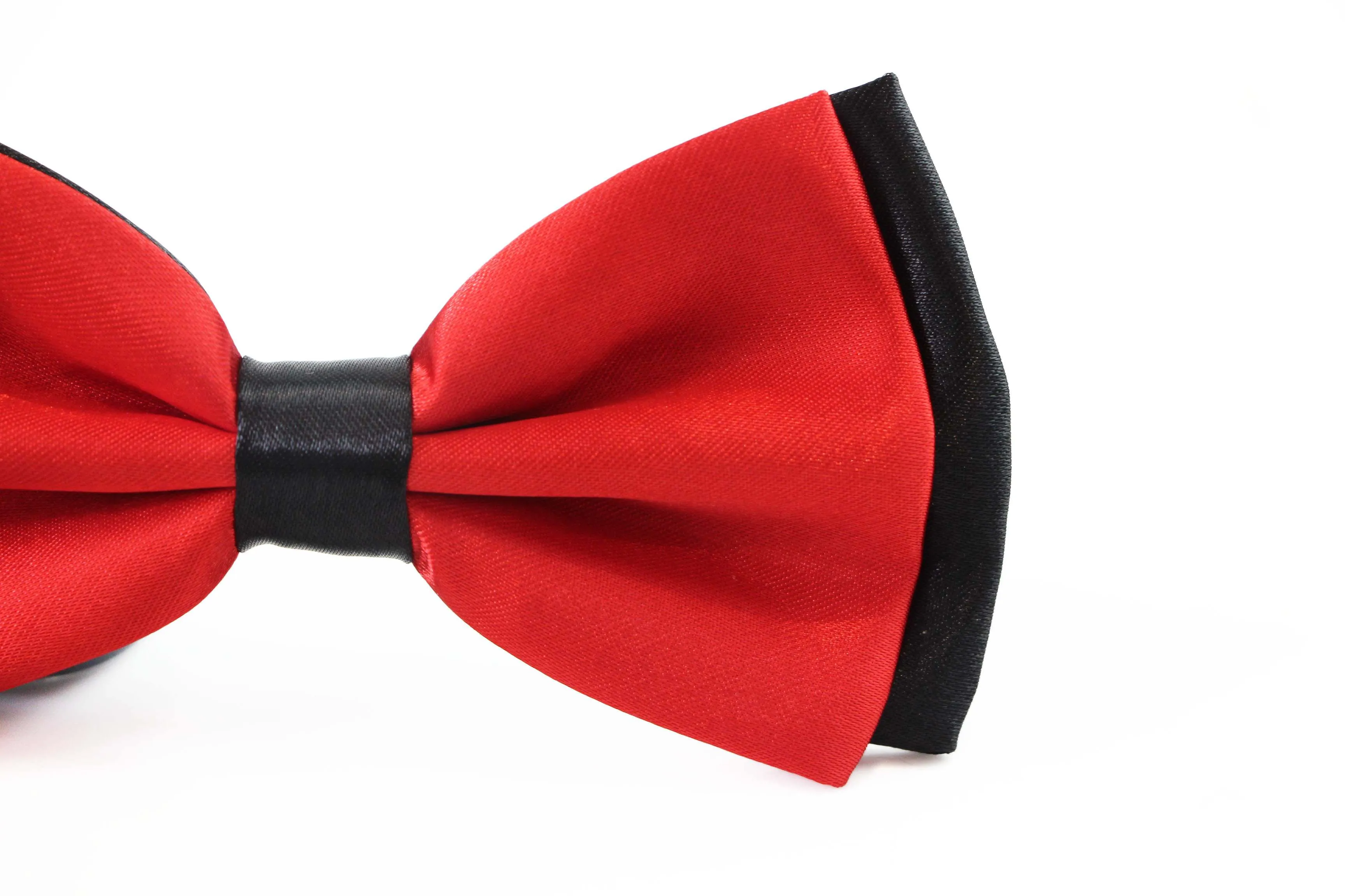 Mens Red Orange Two Tone Layered Bow Tie