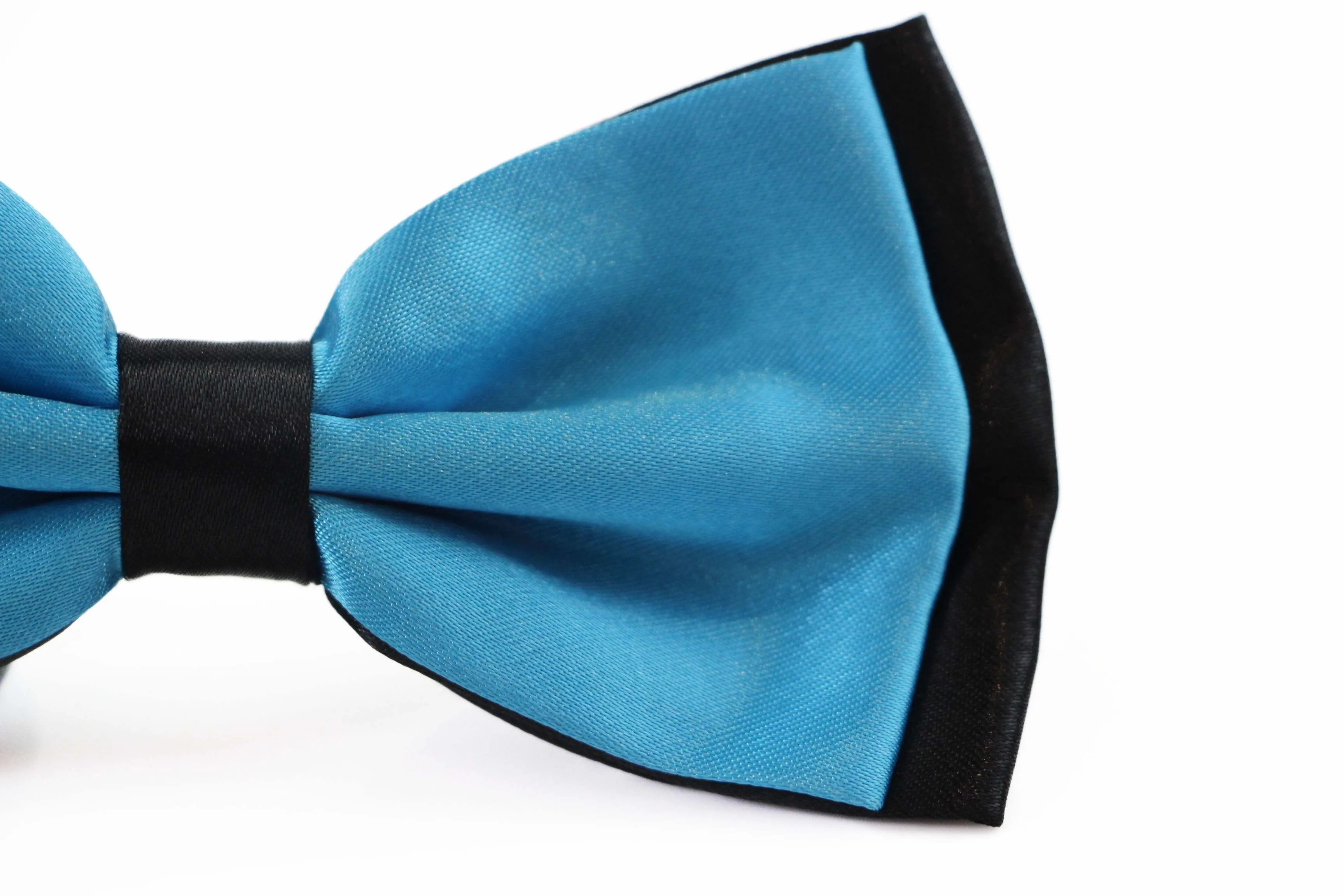 Mens Sky Blue Two Tone Layered Bow Tie