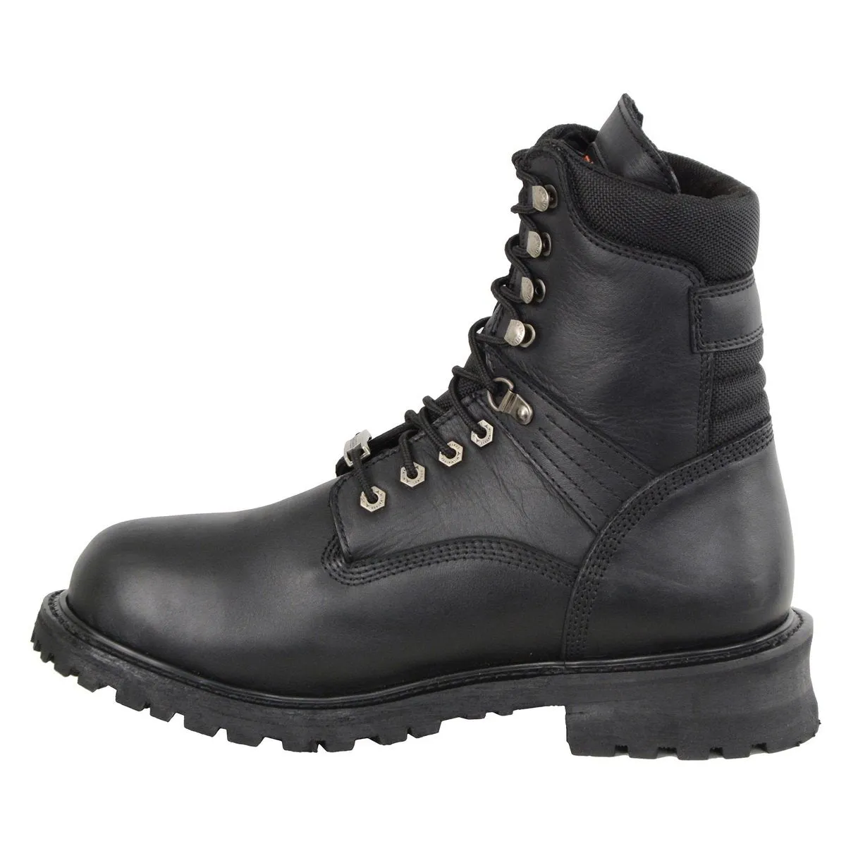 Milwaukee Leather Men's Black Wide Width 7-inch Lace to Toe Full-Waterproof Leather Boots MBM9036WP