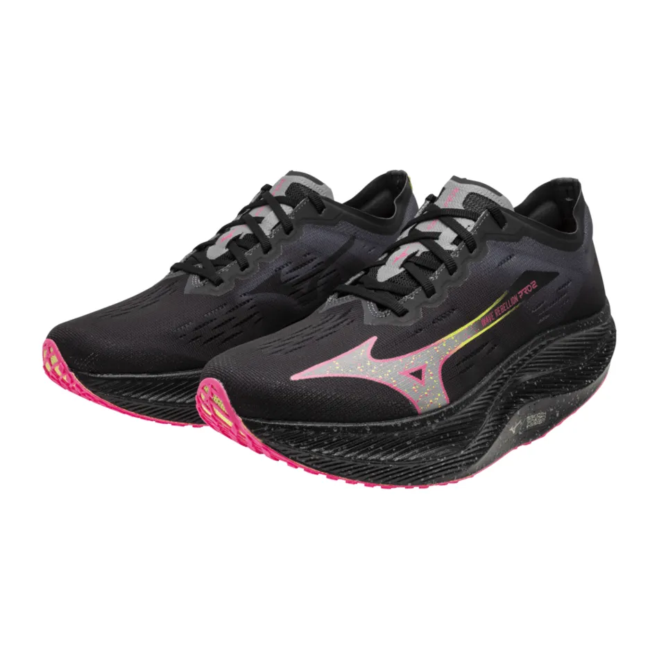 Mizuno Wave Rebellion Pro 2 Women's Running Shoes-Black/Silver/Pink/Tetra-AW24