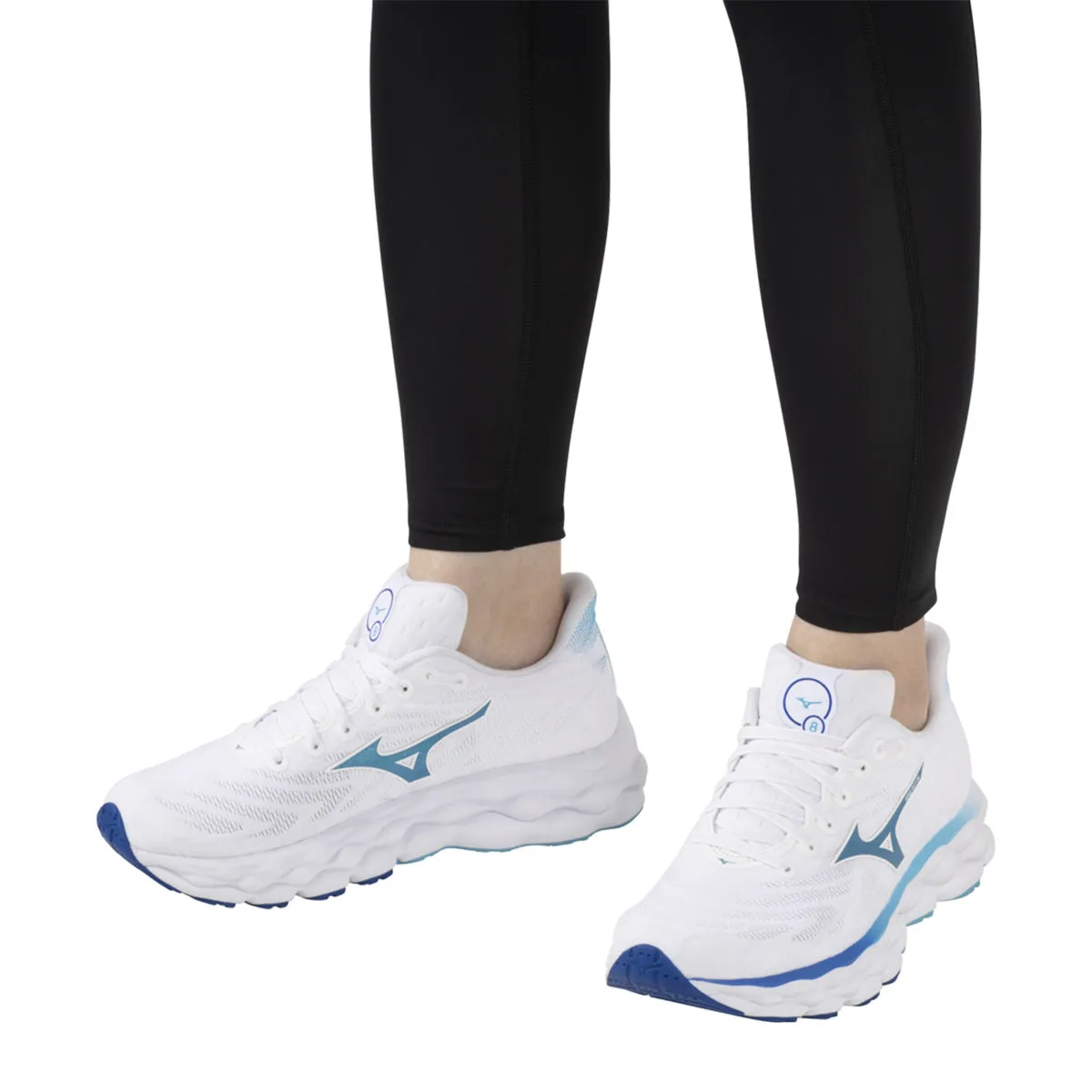 Mizuno Wave Sky 8 Womens | White/laser Blue/mugen Blue