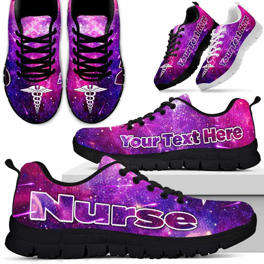 Nurse Sneaker, Purple Galaxy Nurse Sneakers Running Shoes Gift Women Men, Best Shoes For Nurses