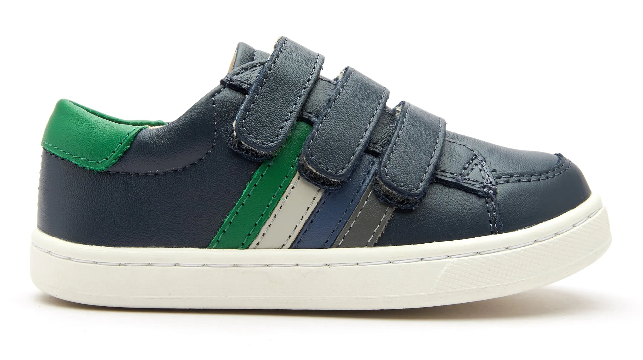 Old Soles Boy's 6127 Sneaky Markert Leather Sneakers - Navy/Neon Green/Gris/Petrol/Grey