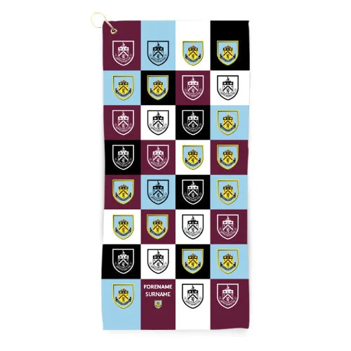 Personalised Burnley Chequered Golf Towel