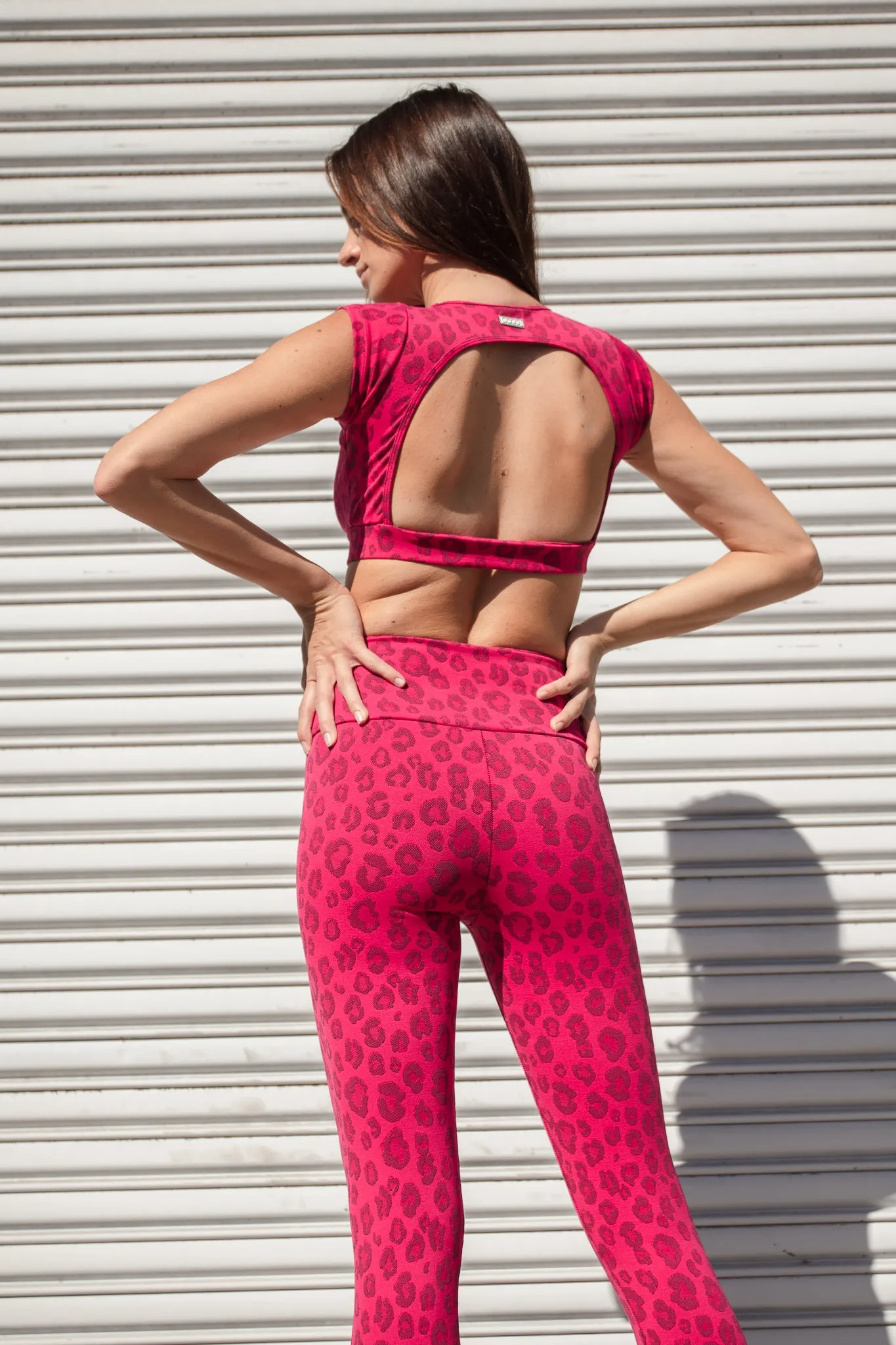 Pink Leopard Legging - Jacquard Pink