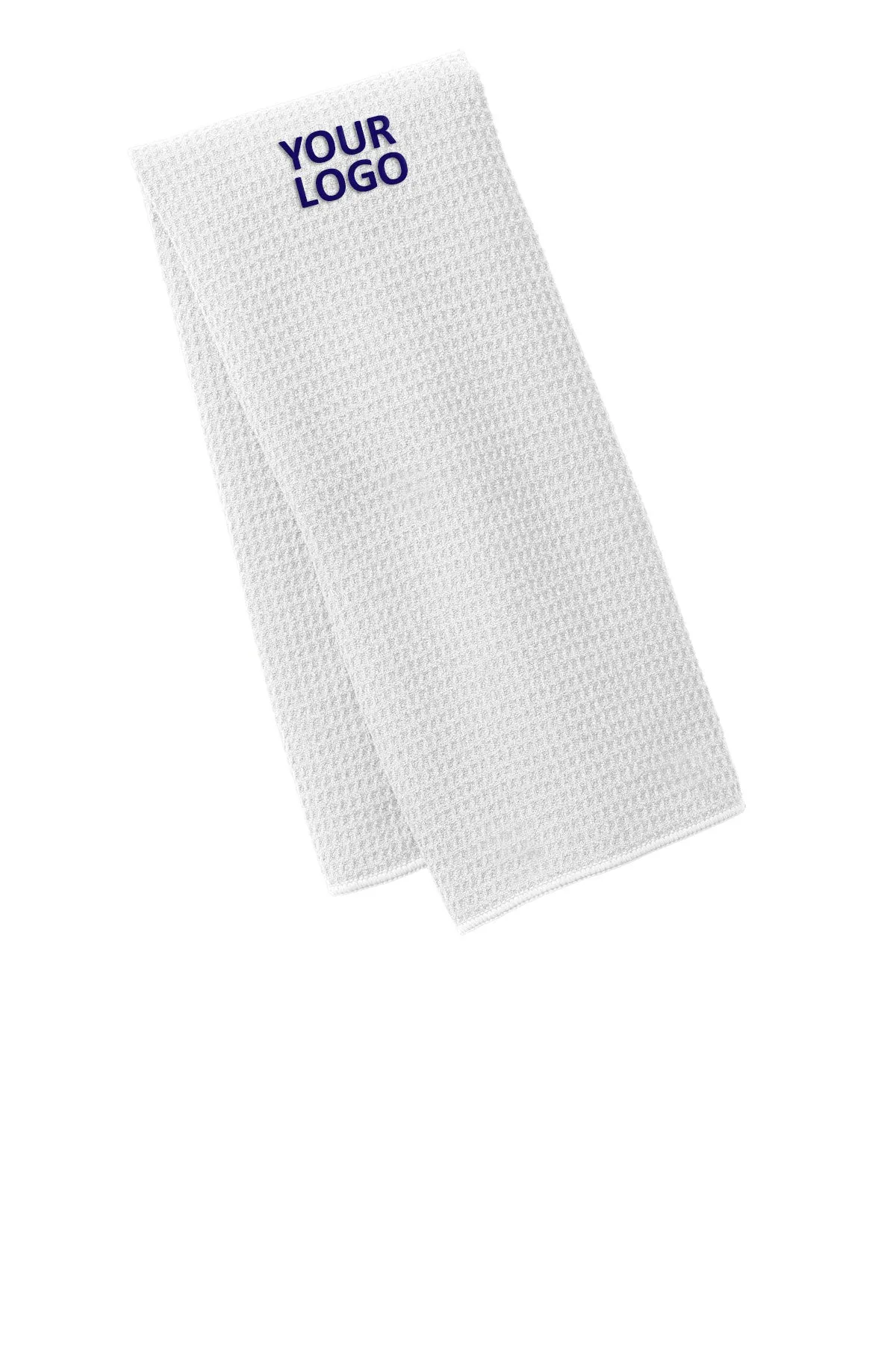 Port Authority Waffle Microfiber Custom Fitness Towels, White