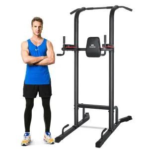 Power Tower Pull Up Bar Dip Station Strength Training Workout Equipment for Professional Home Gym with 420 Lbs Capacity