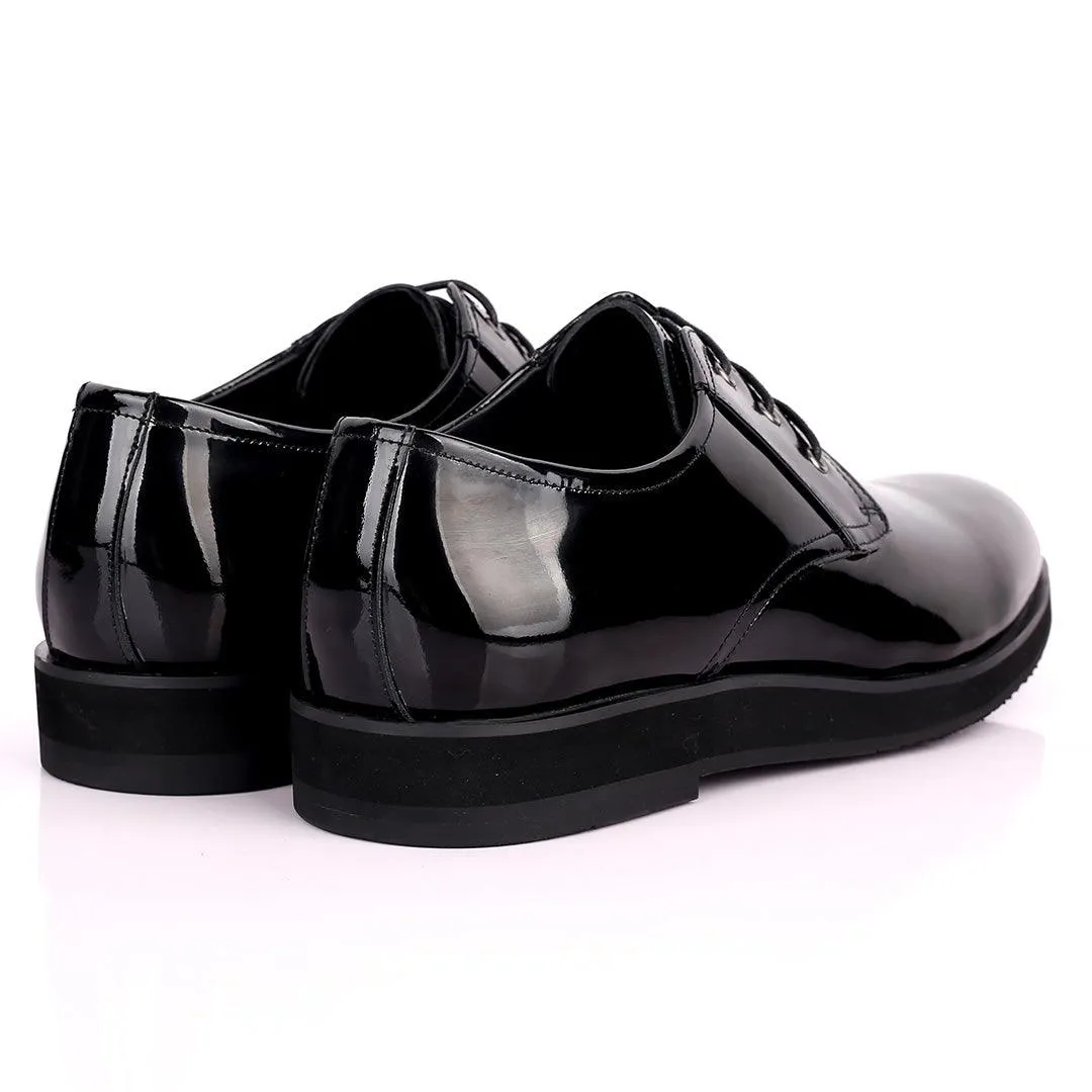 Prad Black Glossy Lace Up Men's Shoe