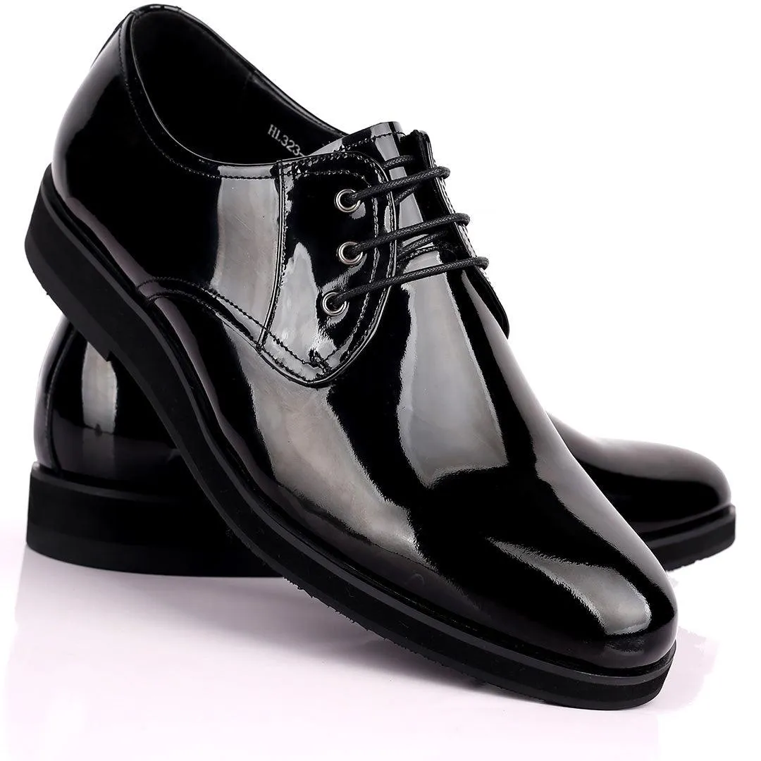 Prad Black Glossy Lace Up Men's Shoe