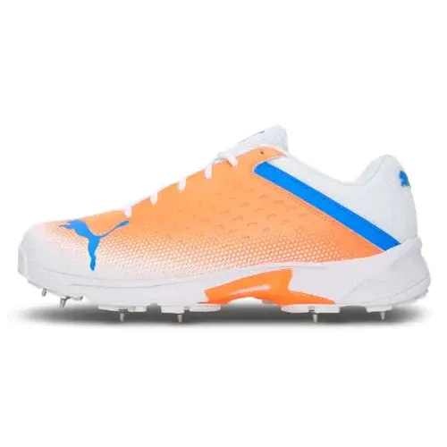 Puma 22.2 White Bluemazing Neon Citrus Cricket Metal Spike Shoes