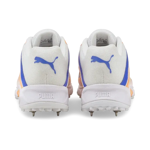 Puma 22.2 White Bluemazing Neon Citrus Cricket Metal Spike Shoes