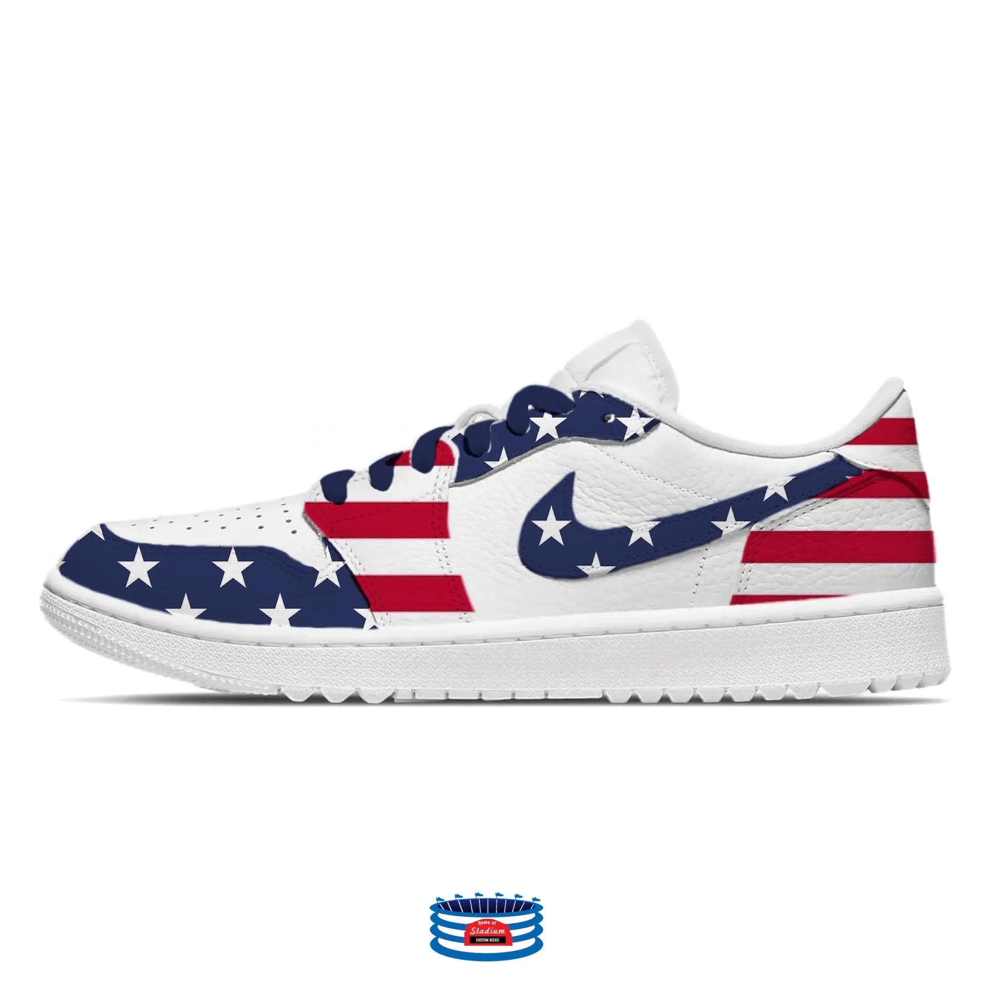 "USA" Jordan 1 Golf Shoes by Stadium Custom Kicks