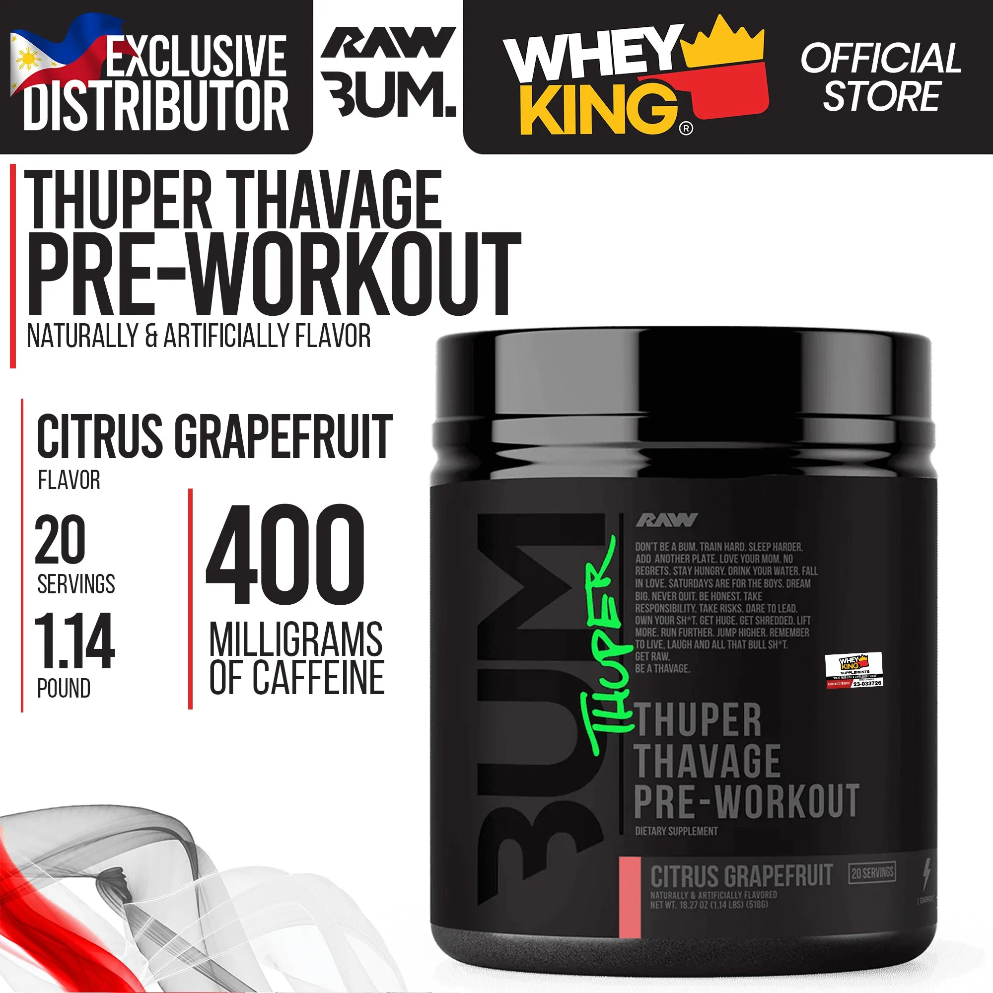 RAW Nutrition | CBUM - Thuper Thavage Pre-Workout