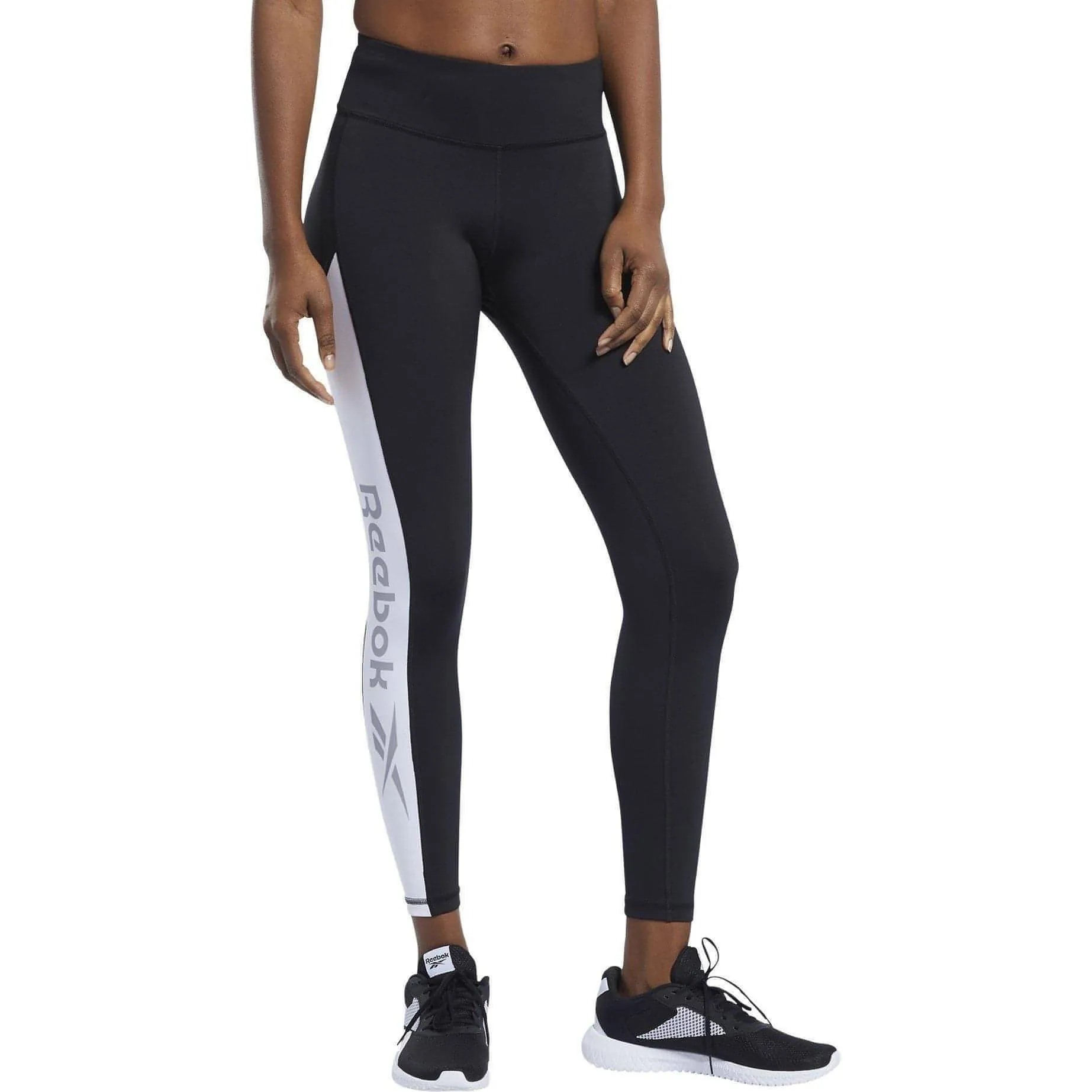 Reebok Workout Ready Logo Womens Long Training Tights - Black