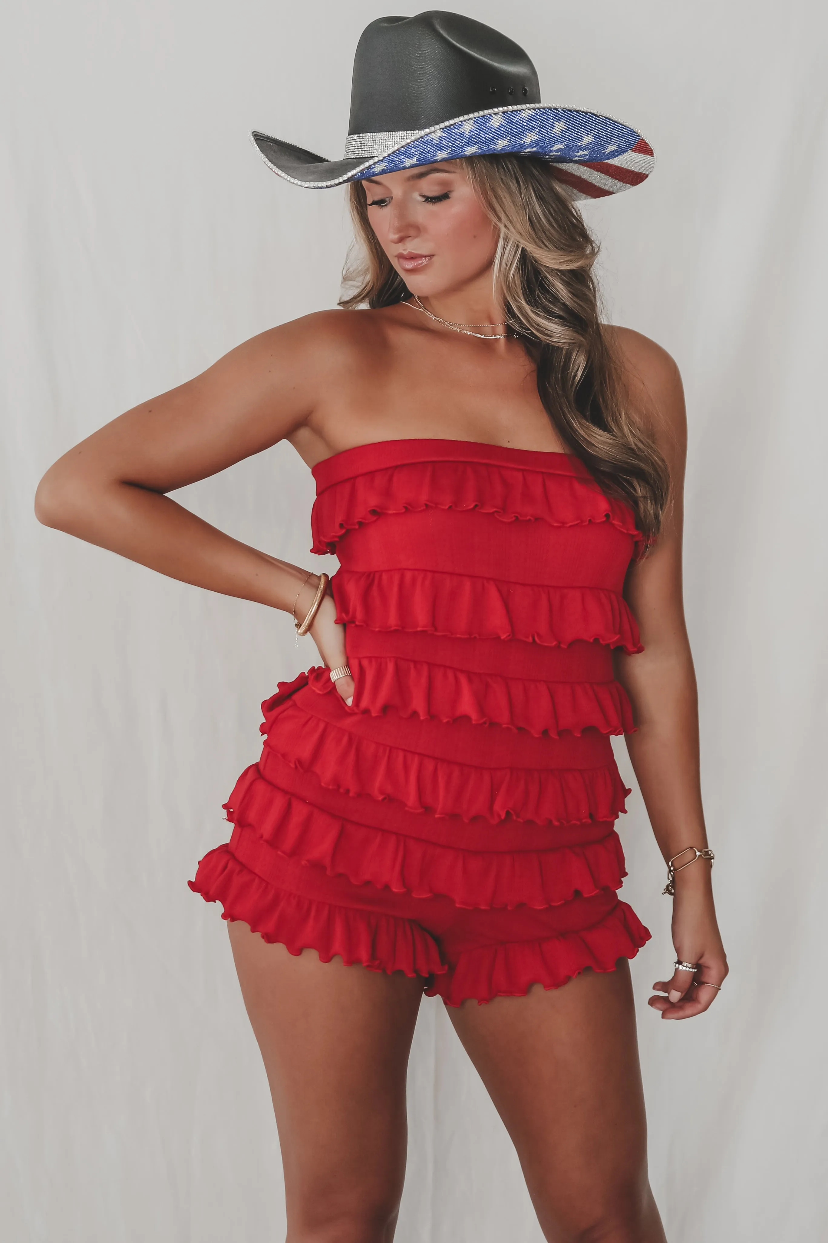 Right Turn Into Your Heart Ruffle Romper