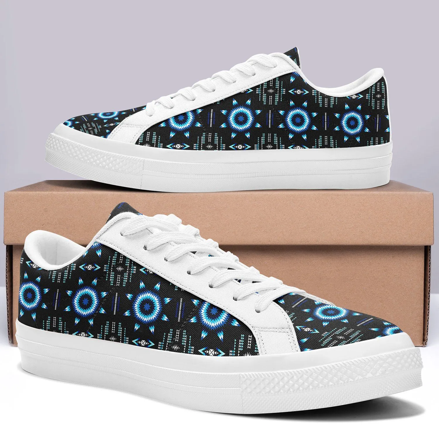 Rising Star Wolf Moon Aapisi Low Top Canvas Shoes White Sole