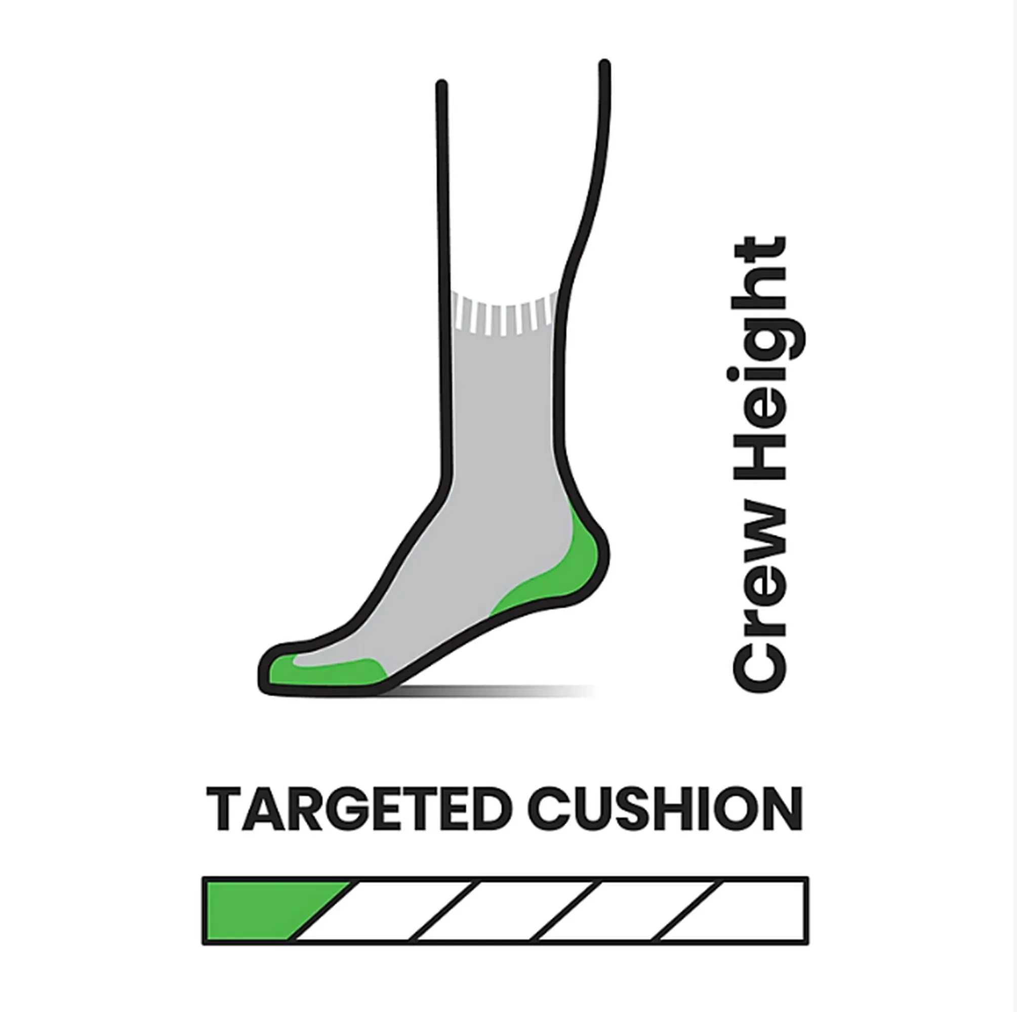 Run Targeted Cushion Pattern Crew Socks