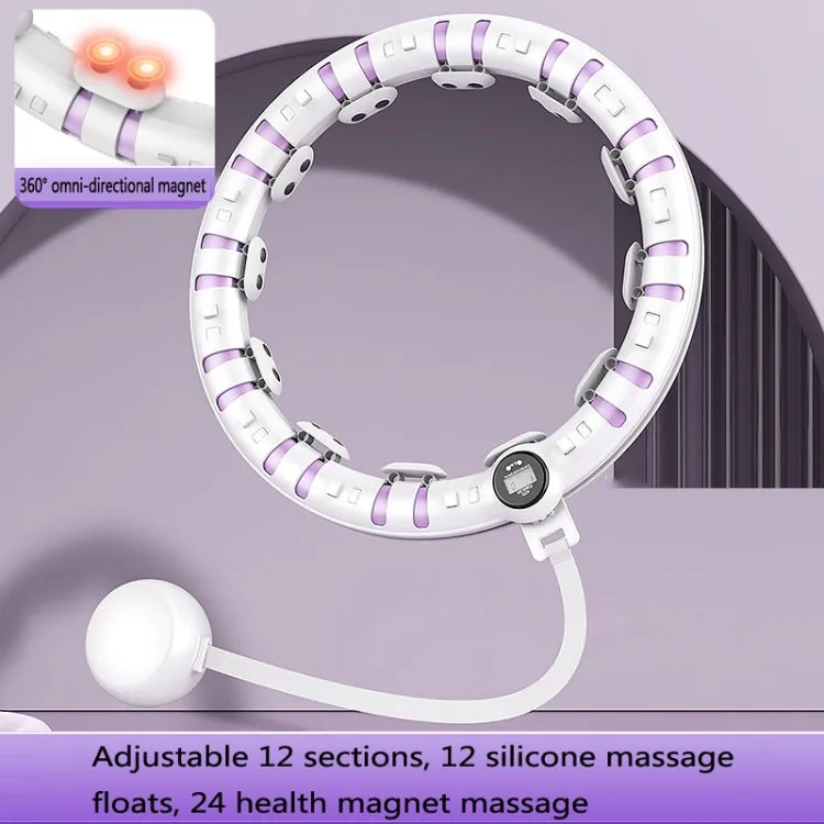 Slimming Massage Smart Counting Weight-Bearing Fat Loss Fitness Circles, Specification: 12 Knots (Taro Purple)