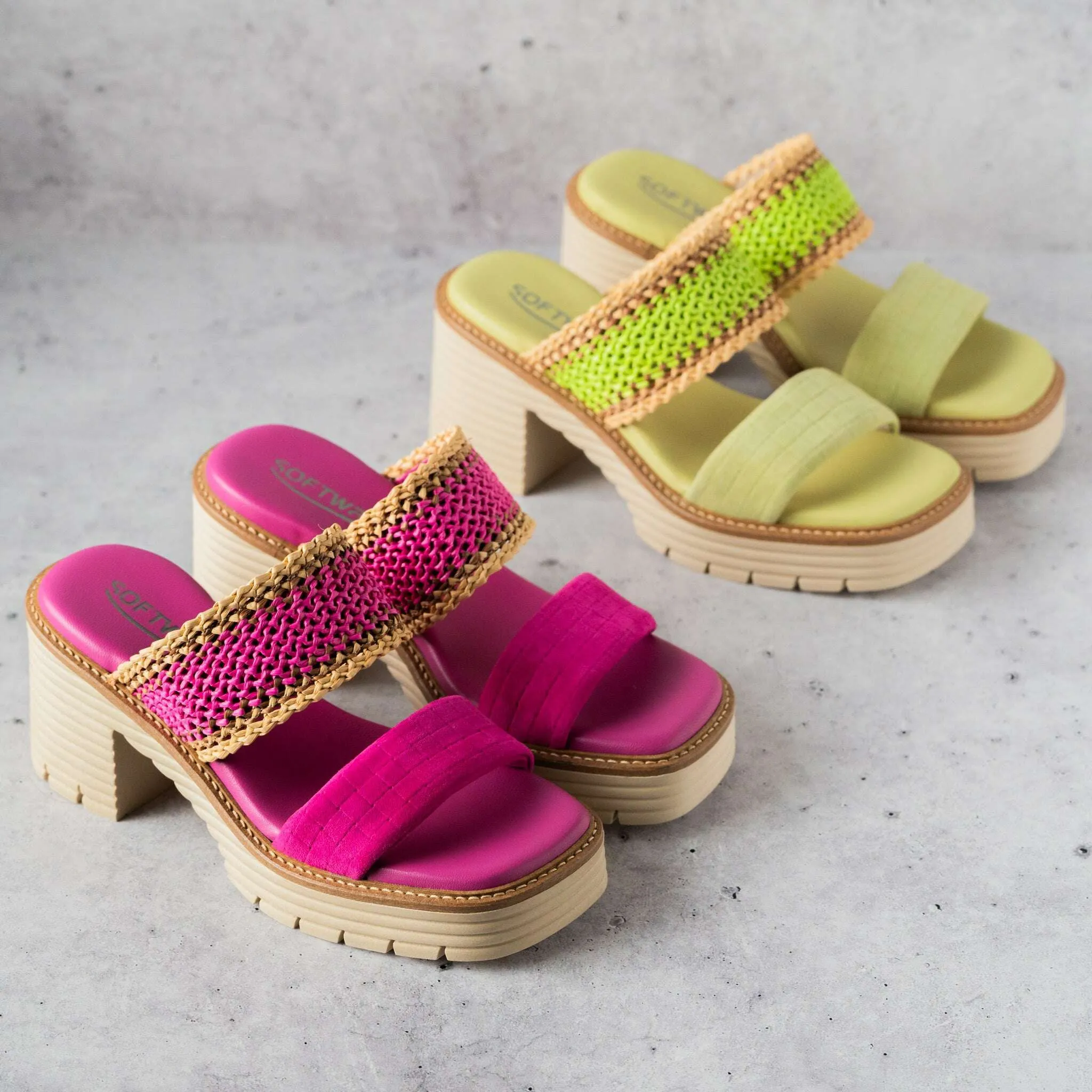 Softwaves - Blanca Sandal - Fuchsia or Lime Green