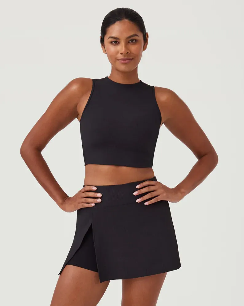 SPANX Contour Rib Mock Neck Crop Top