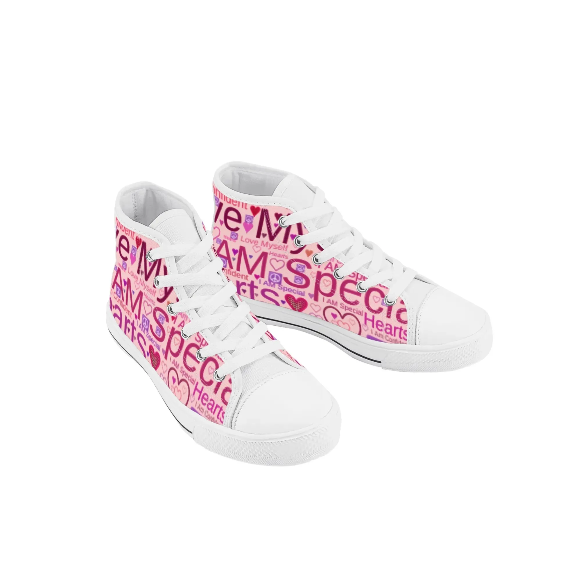 Speak-Over Kids Rubber High Top Canvas Shoes