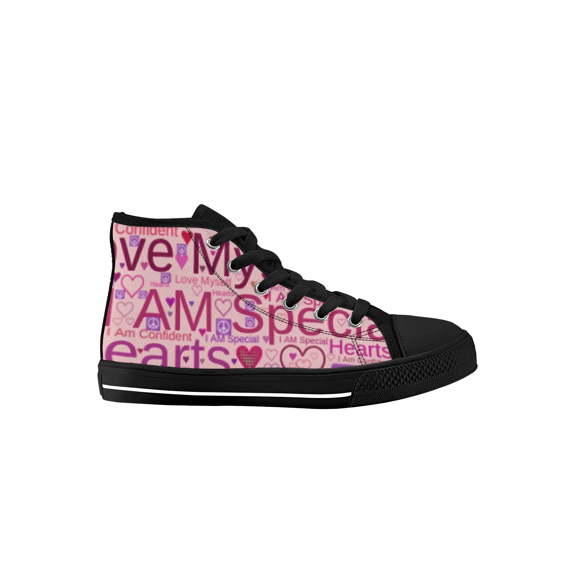 Speak-Over Kids Rubber High Top Canvas Shoes