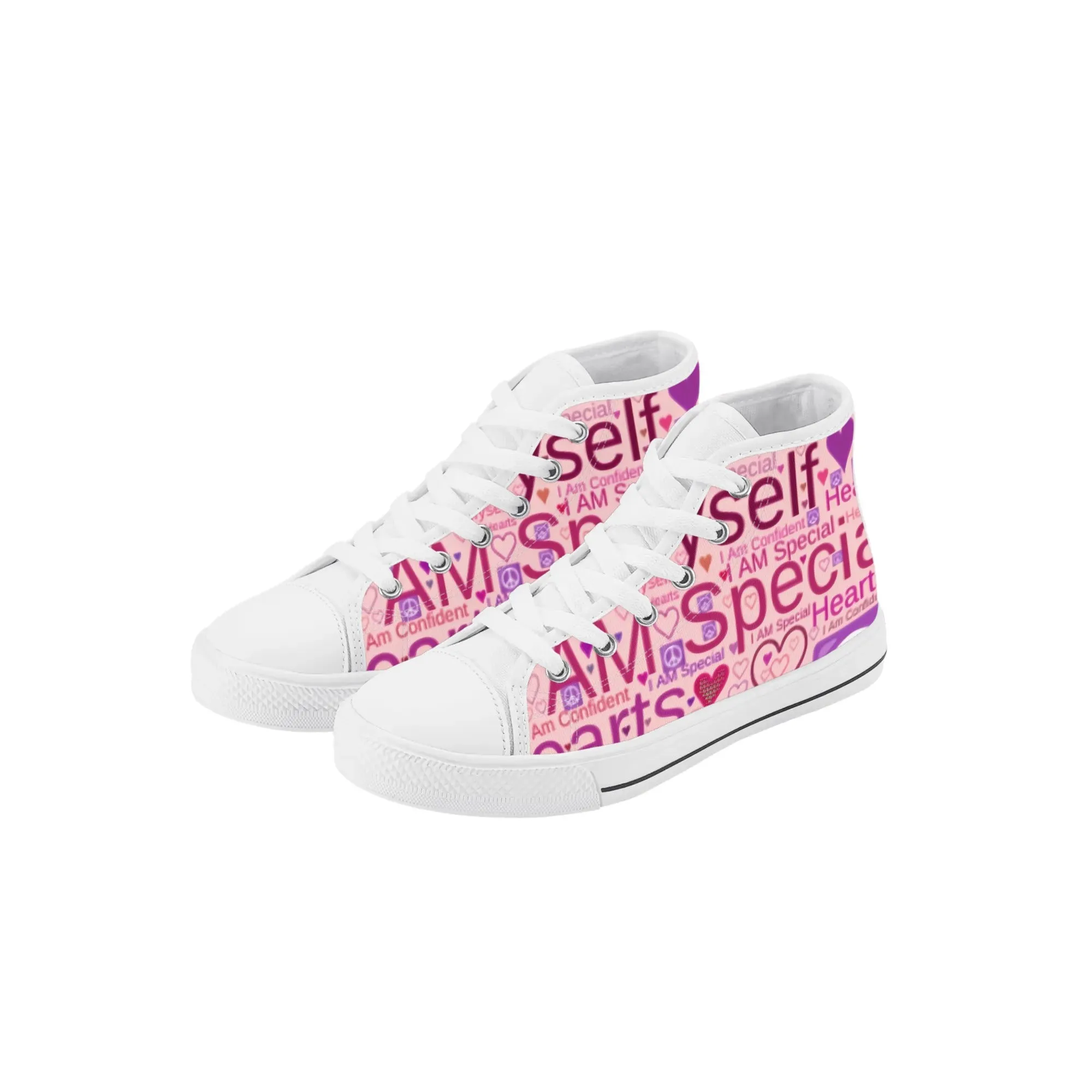 Speak-Over Kids Rubber High Top Canvas Shoes