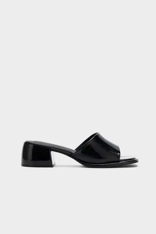 SQUARE TOE CHUNKY LOW HEEL SLIDE