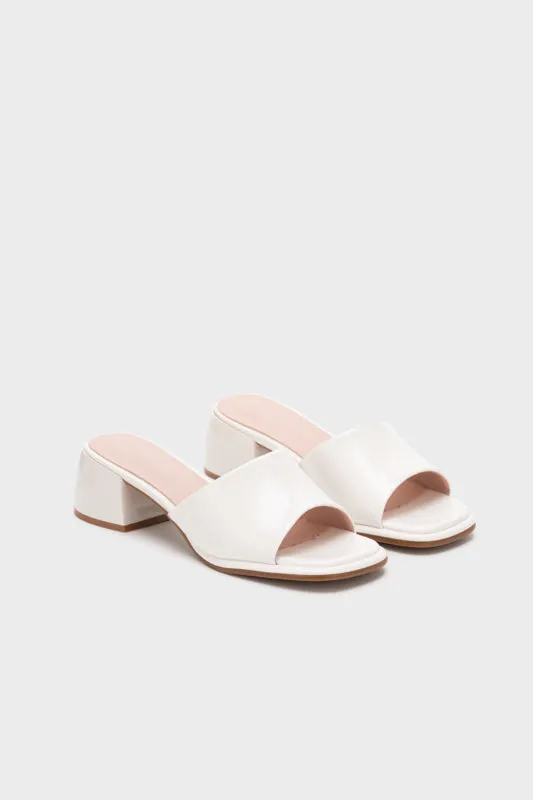 SQUARE TOE CHUNKY LOW HEEL SLIDE