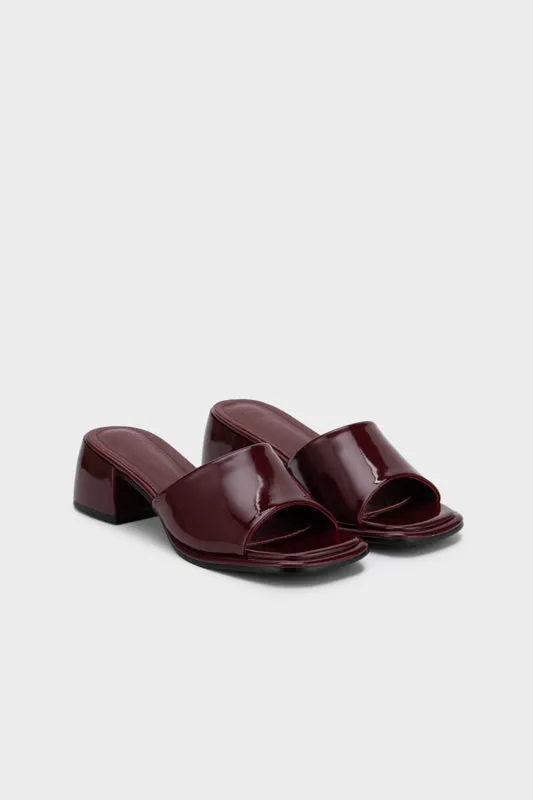 SQUARE TOE CHUNKY LOW HEEL SLIDE