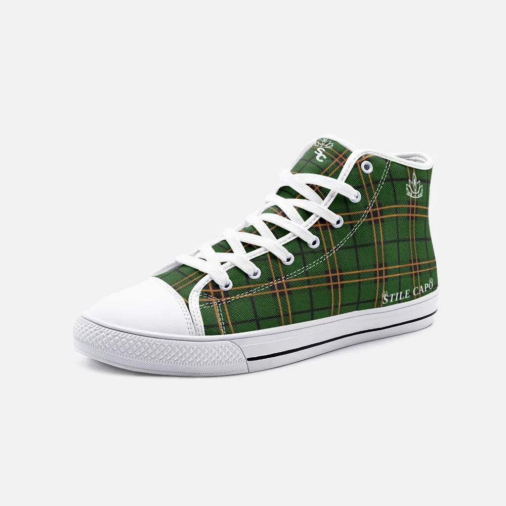 STILE CAPO QUEEN GREEN PLAID  High Top Canvas Shoes