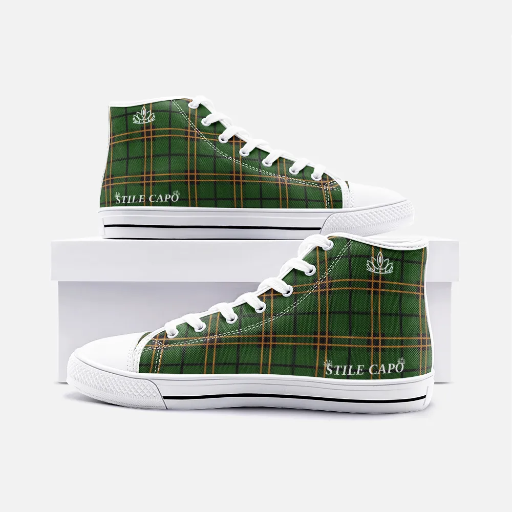 STILE CAPO QUEEN GREEN PLAID  High Top Canvas Shoes