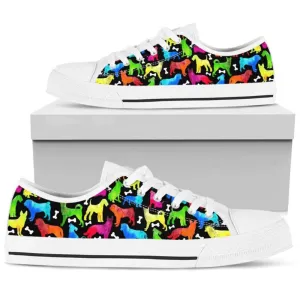 Stylish Dog Painting Pattern Low Top Shoes, Dog Printed Shoes, Canvas Shoes For Men, Women