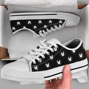 Stylish Moon Cat Face Low Top Shoes Unleash Your Inner Feline, Cat Canvas Shoes