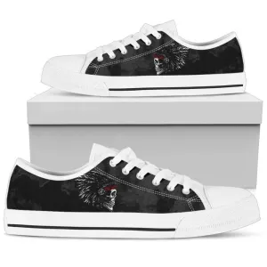 Stylish Native American Skull Low Top Shoes , Low Top Sneaker, Low Top Canvas Shoes